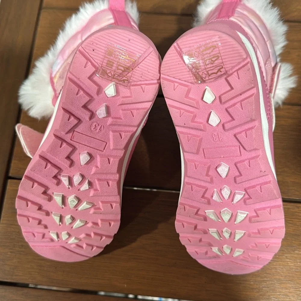 WEESTEP Pink Winter Boots with Faux Fur Trim Size 13